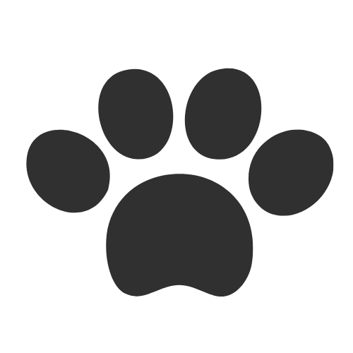 An icon of a dog paw representing pet therapy and complementary hospice programs.